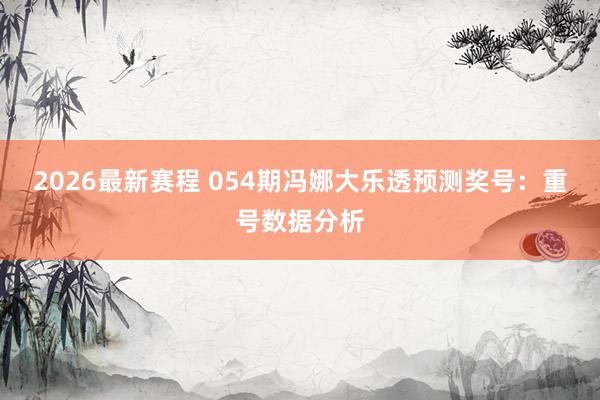 2026最新赛程 054期冯娜大乐透预测奖号：重号数据分析