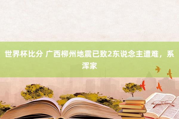 世界杯比分 广西柳州地震已致2东说念主遭难，系浑家