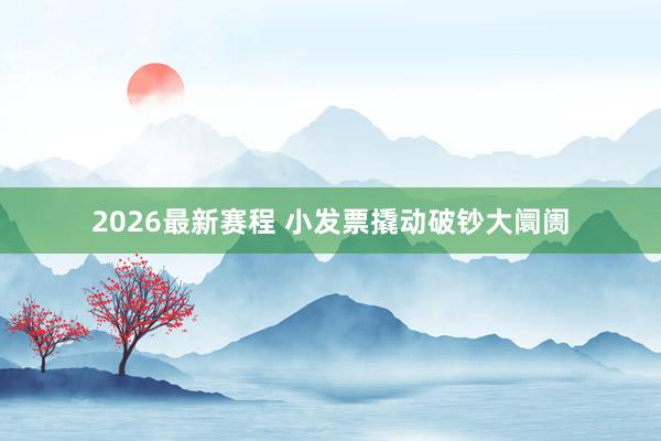 2026最新赛程 小发票撬动破钞大阛阓
