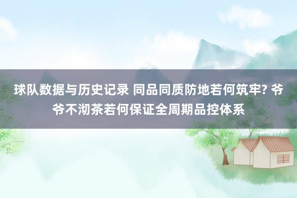 球队数据与历史记录 同品同质防地若何筑牢? 爷爷不沏茶若何保证全周期品控体系