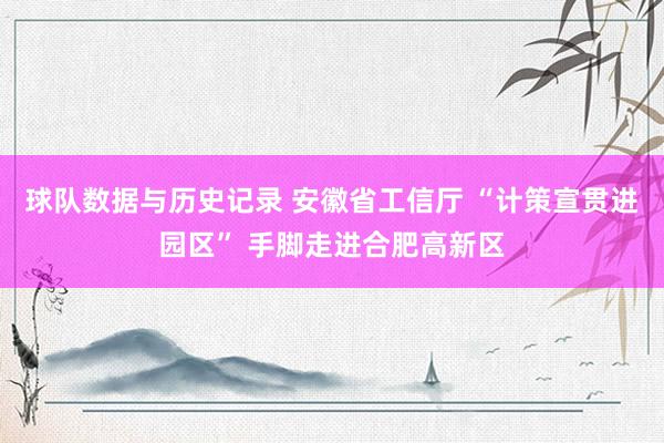球队数据与历史记录 安徽省工信厅 “计策宣贯进园区” 手脚走进合肥高新区