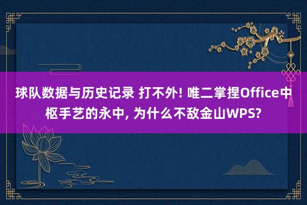 球队数据与历史记录 打不外! 唯二掌捏Office中枢手艺的永中， 为什么不敌金山WPS?
