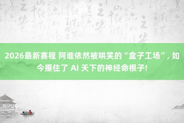 2026最新赛程 阿谁依然被哄笑的“盒子工场”， 如今攥住了 AI 天下的神经命根子!