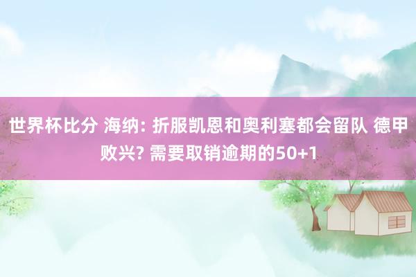 世界杯比分 海纳: 折服凯恩和奥利塞都会留队 德甲败兴? 需要取销逾期的50+1