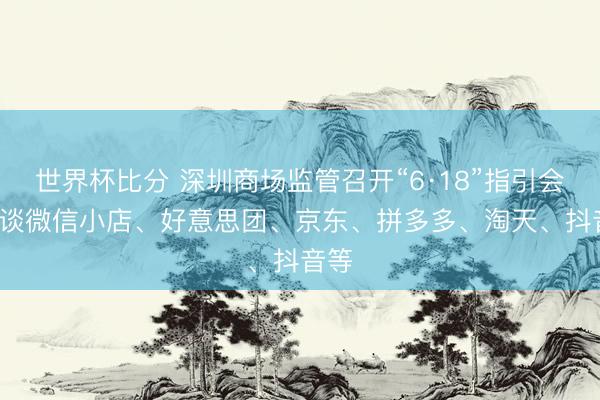 世界杯比分 深圳商场监管召开“6·18”指引会, 约谈微信小店、好意思团、京东、拼多多、淘天、抖音等